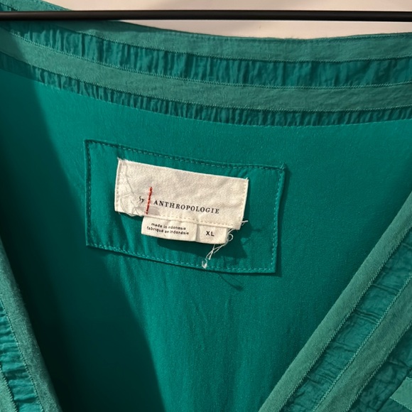 Green Anthropologie Midi-length Flutter Sleeve dress - Picture 2 of 8